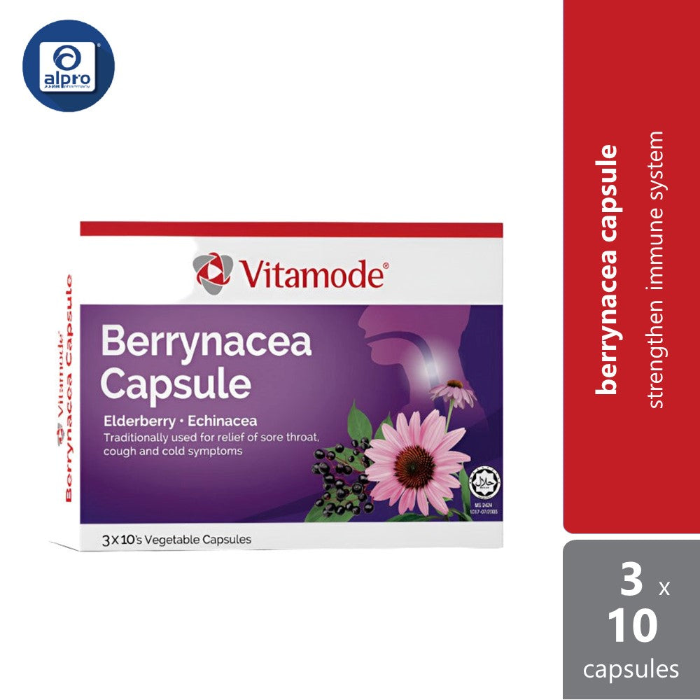 Vitamode Berrynacea Cap 3x10s | Relief of Sore Throat and Cold Symptoms