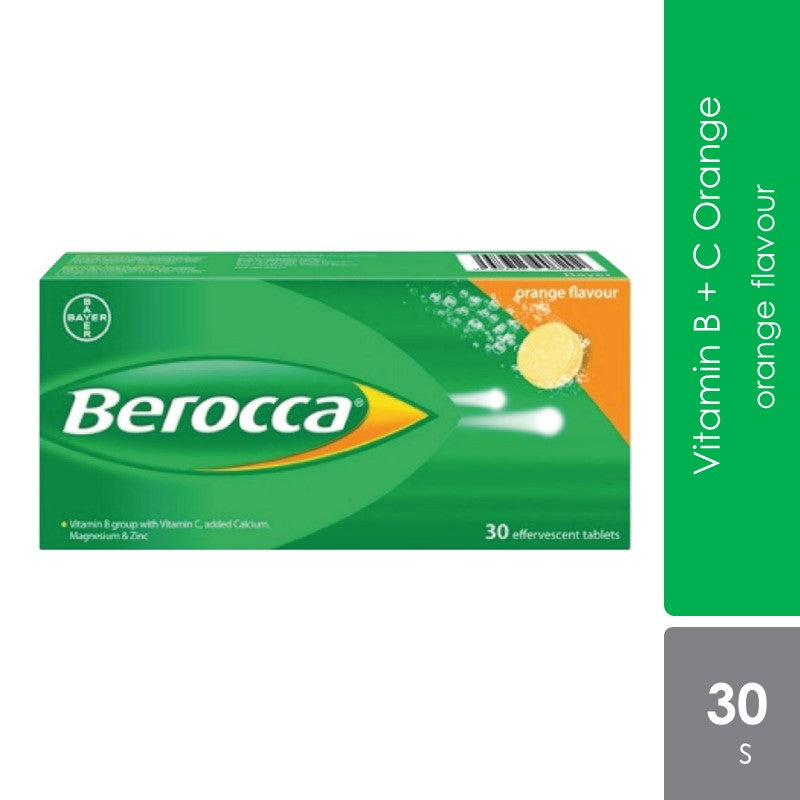 Berocca Effervescent Vitamin C Orange 30s | Helps Reduce Tiredness and Fatigue