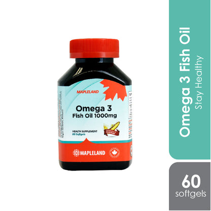 Mapleland Omega 3 Fish Oil 1000mg 60s | Contains 180mg EPA & 120mg DHA