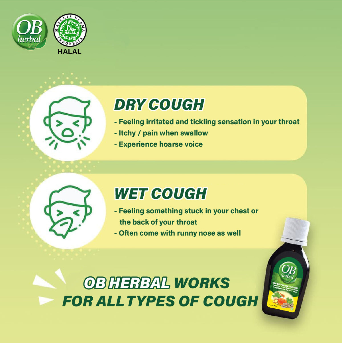 OB Herbal Syrup 100ml | For Cough And Sore Throat