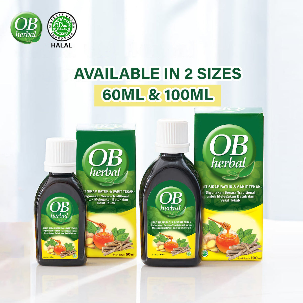OB Herbal Syrup 100ml | For Cough And Sore Throat