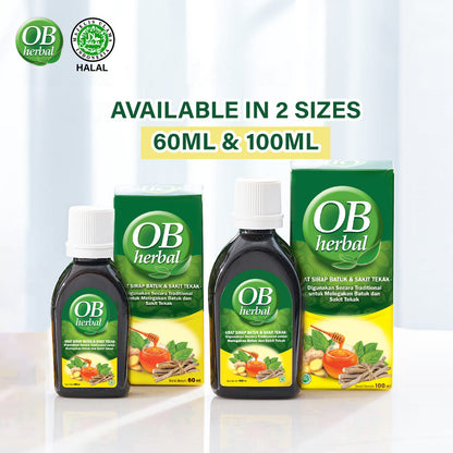 OB Herbal Syrup 100ml | For Cough And Sore Throat