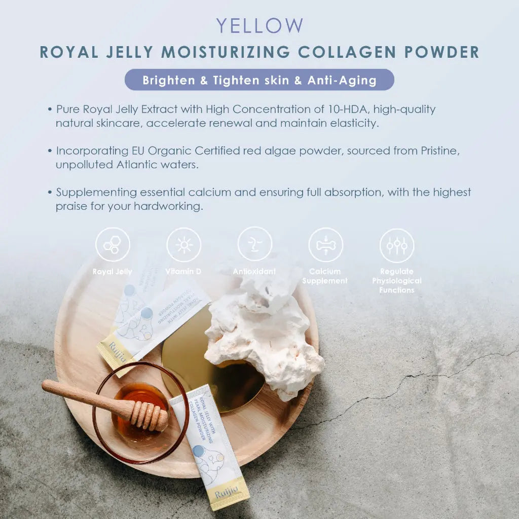 Ruijia Royal Jelly Moisturizing Coolagen Powder 30s | Relieve Menopausal Symptoms