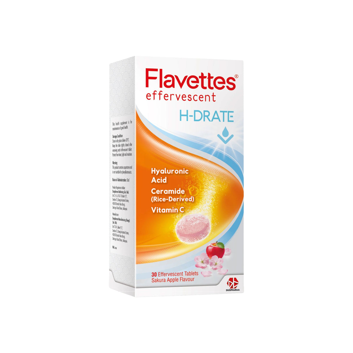 Flavettes Efferverscent H-Drate (30s) | For Glowing Skin