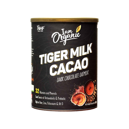 NHF I Am Organic Oatmilk Tiger Milk Cacao (Dark Chocolate Oatmilk) 800g | High in Fiber, Iron, Potassium & Vitamin D