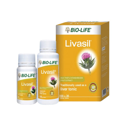 Bio-life Livasil w Milk Thistle 100s FREE 30s | Liver Health