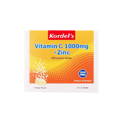 Kordels Vitamin C 1000mg + Zinc Effervescent (Orange) 3x10s | For Immunity