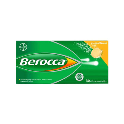 Berocca Performance Mango Effervescent Tablets with Vitamin C 30s | Helps Reduce Tiredness and Fatigue